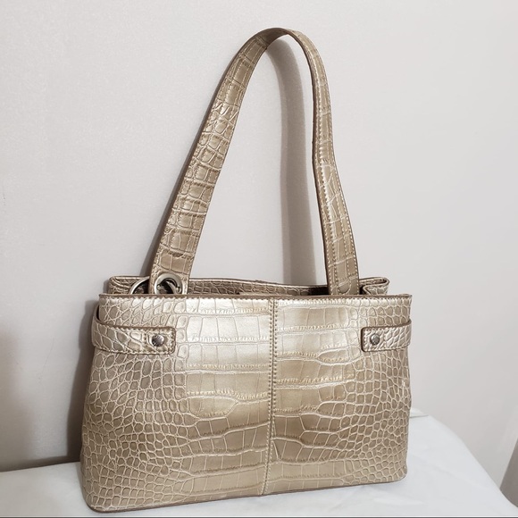 πΈ Tommy Hilfiger Gold Croc Embossed Shoulder Bag